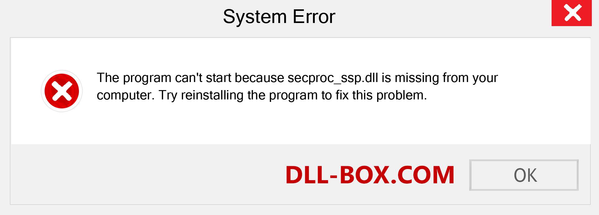  secproc_ssp.dll file is missing?. Download for Windows 7, 8, 10 - Fix  secproc_ssp dll Missing Error on Windows, photos, images